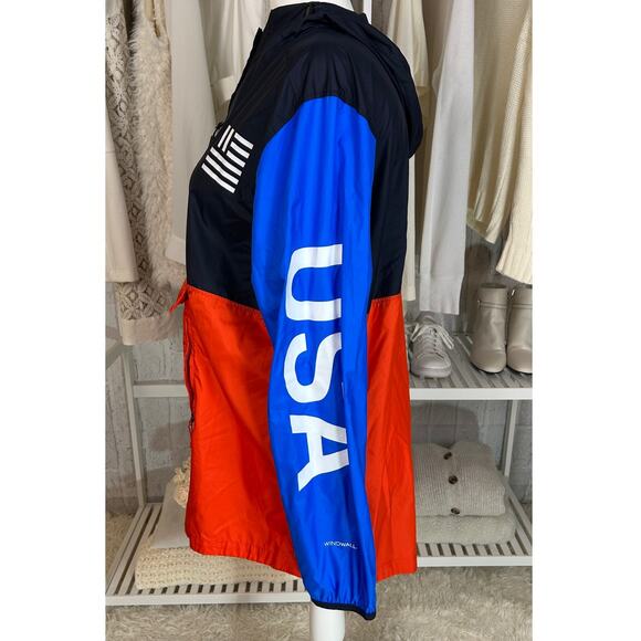 The North Face Women's Size XL Red White Blue USA Windwall Pullover #0493 - Picture 4 of 15